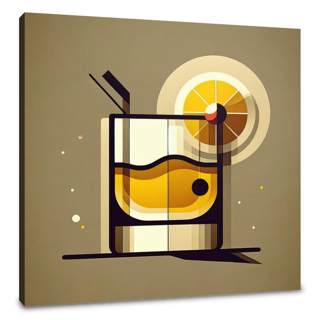 Whiskey Sour Minimalist Art Canvas