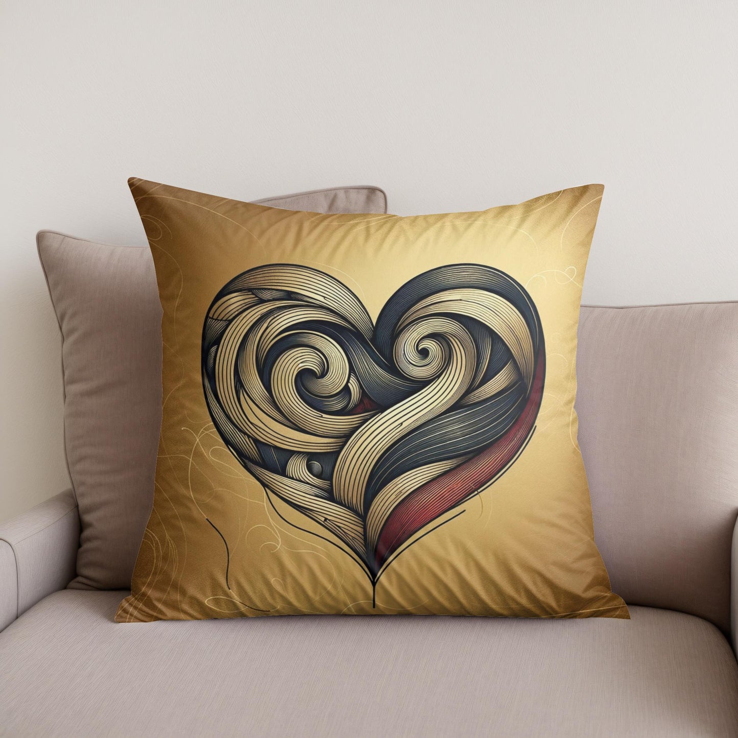 Crimson Heart Cotton Cushion