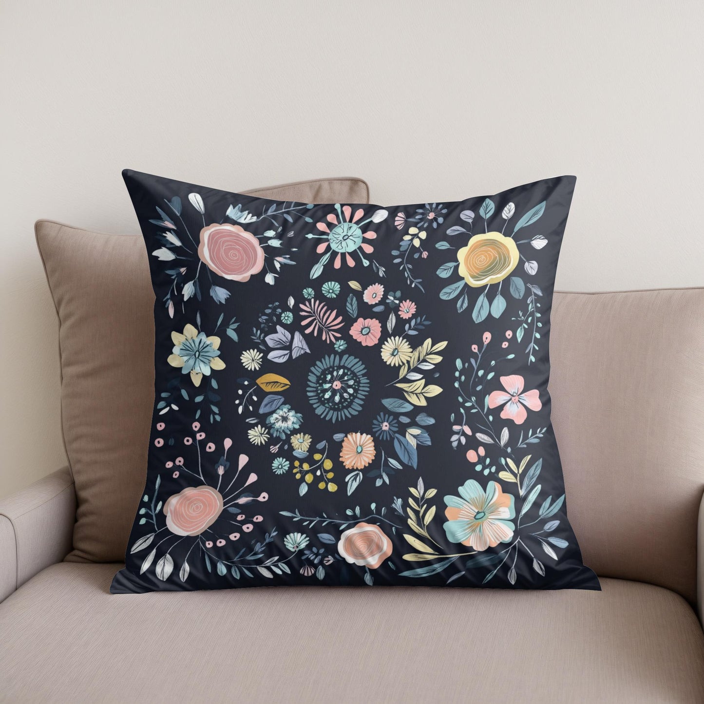 Pastel Rosette Cotton Cushion