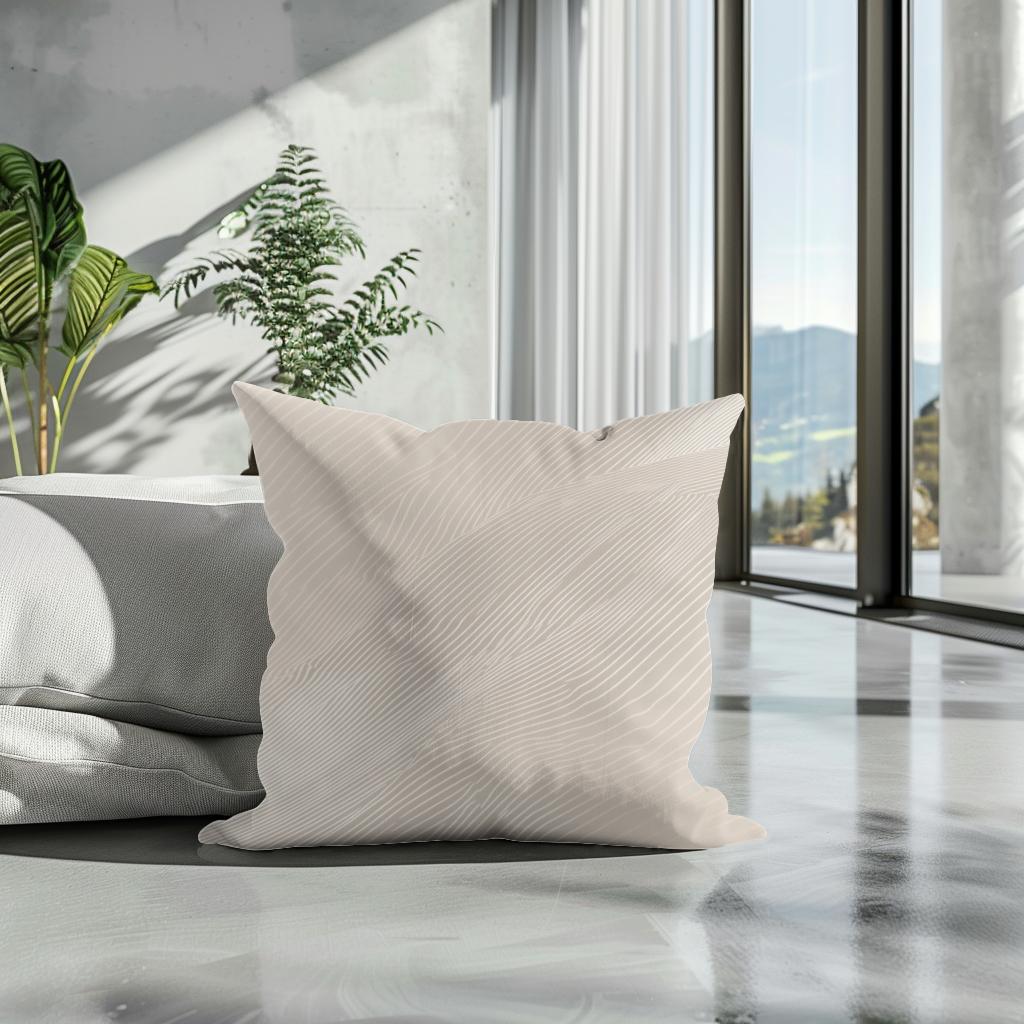 Light Taupe Micro Line Cotton Cushion
