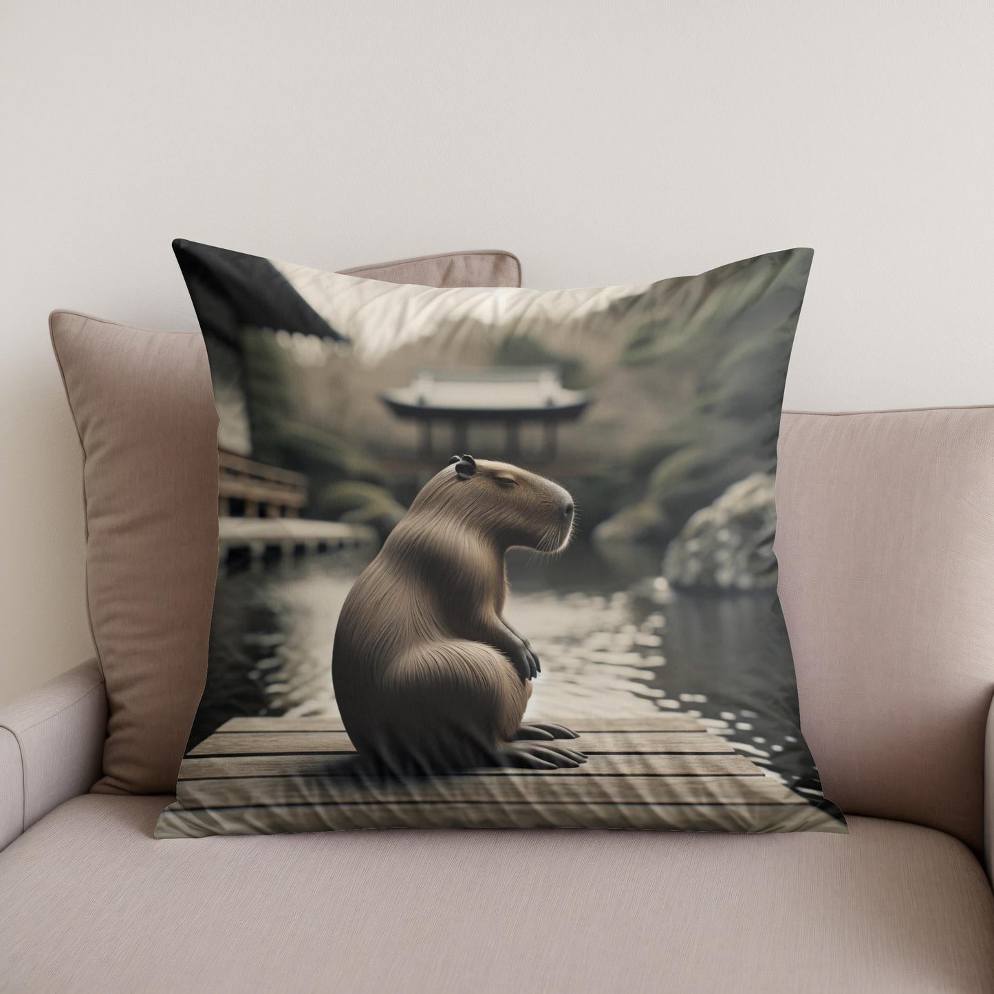 Zen Capybara Cotton Cushion