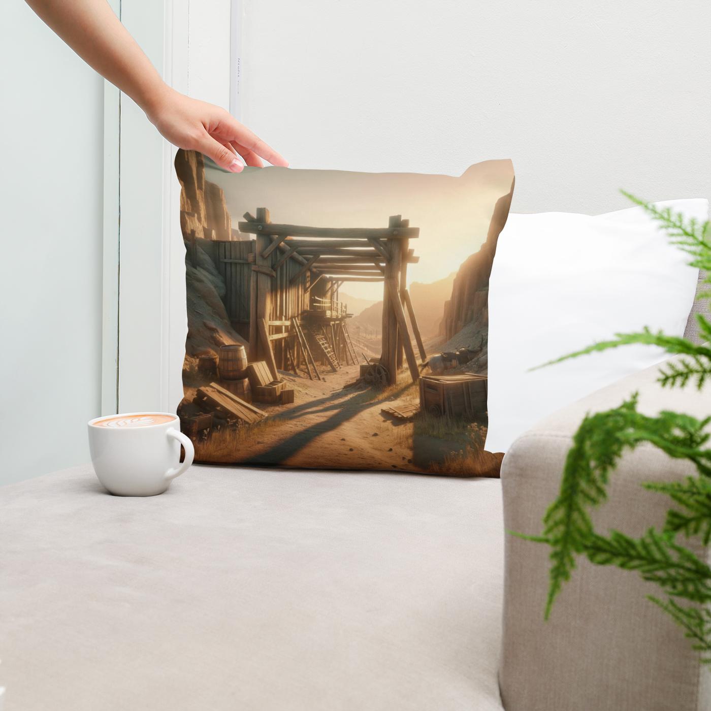 Desolate Gold Cotton Cushion