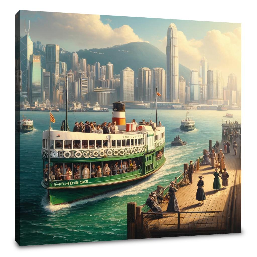 Sunny Day on Victoria Harbour Canvas