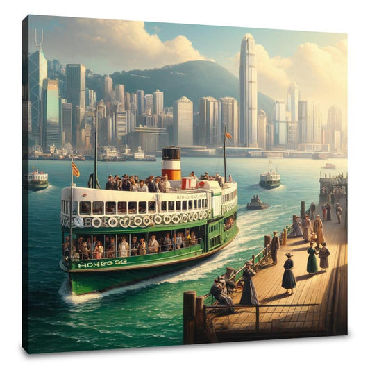 Sunny Day on Victoria Harbour Canvas