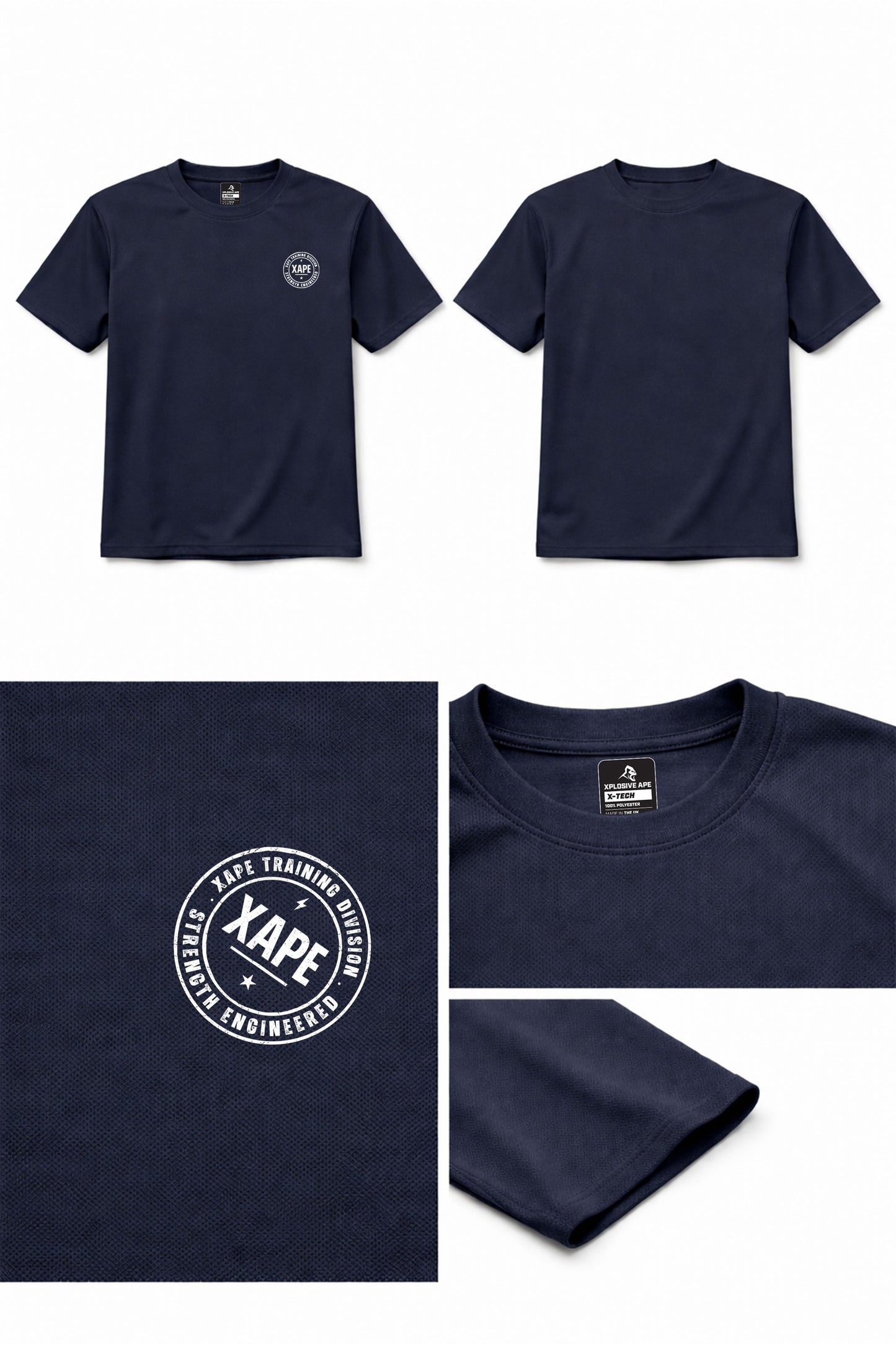XAPE Classic Badge Logo X Tech Tee - Navy