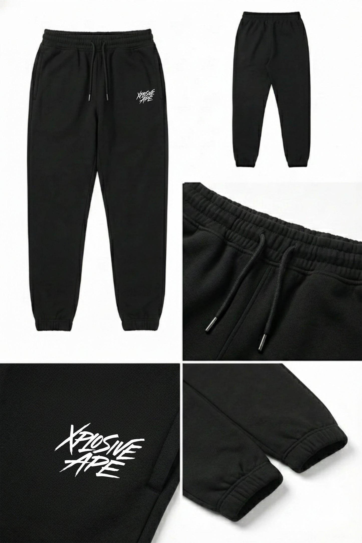 XAPE Classic Brush Script Joggers - Black