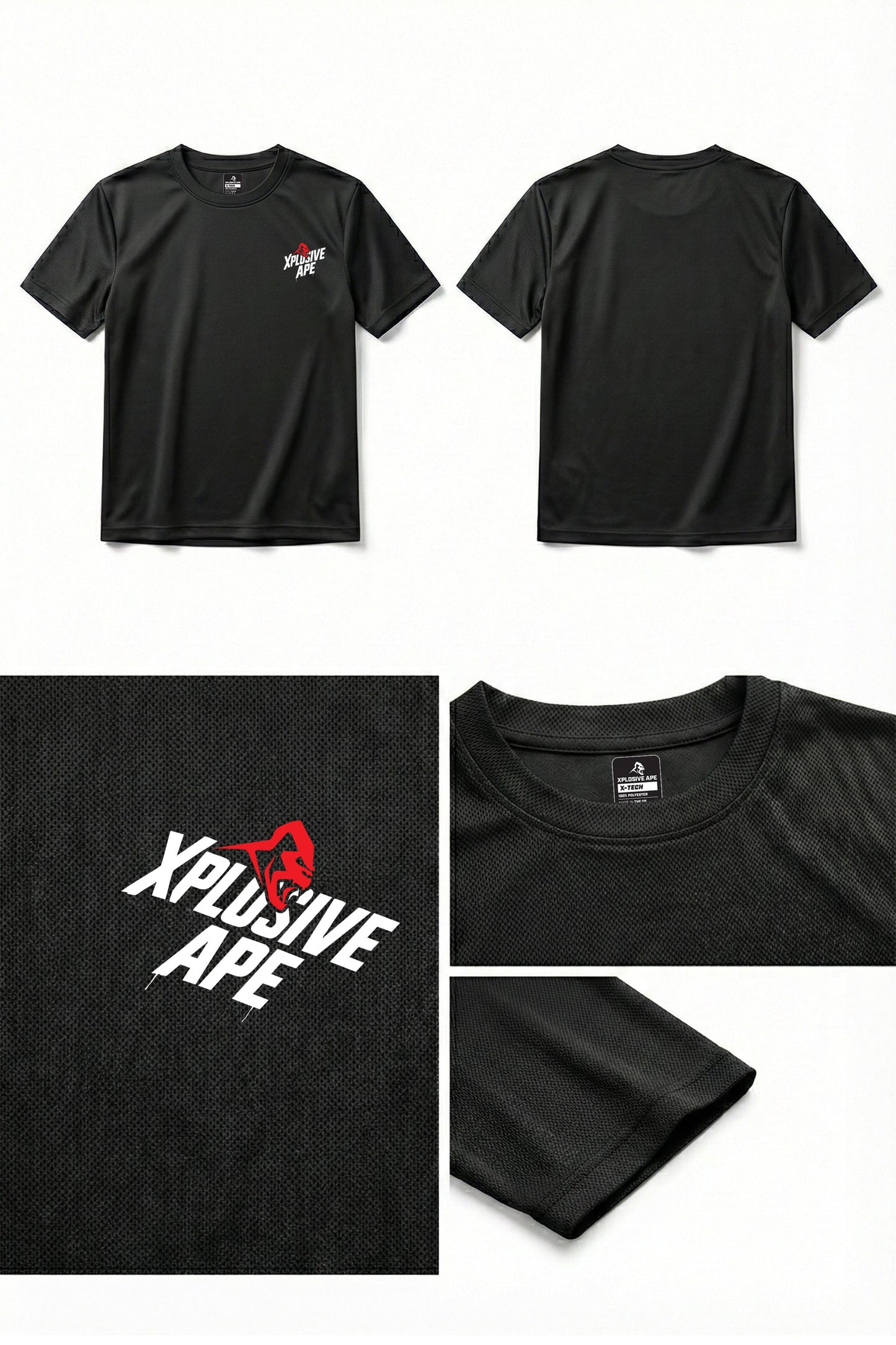 XAPE Classic Stencil Logo X Tech Tee - Black