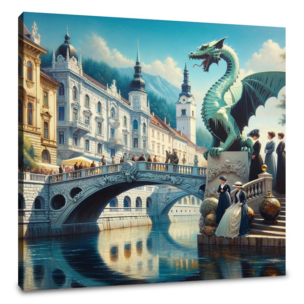 Sunny Day at Dragon Bridge Canvas
