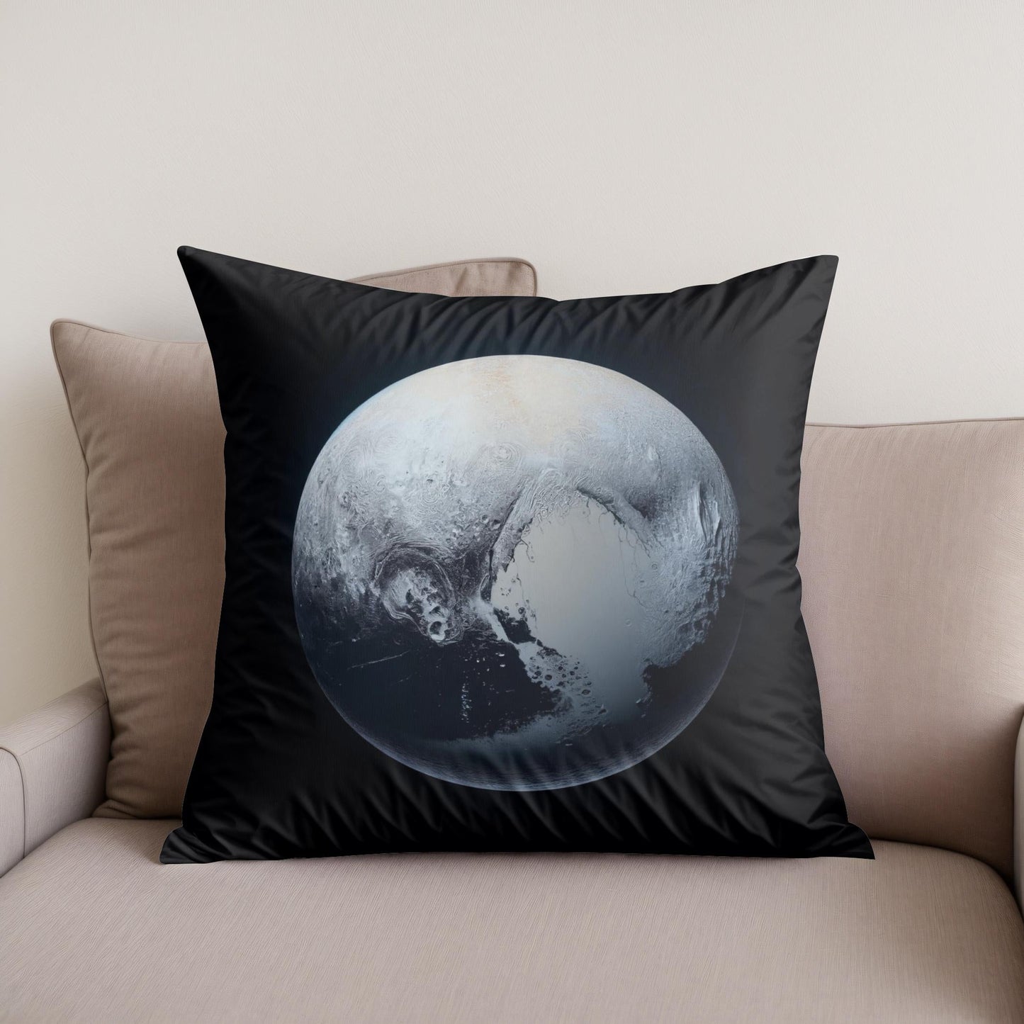 Pluto's Cosmic Isolation Cotton Cushion