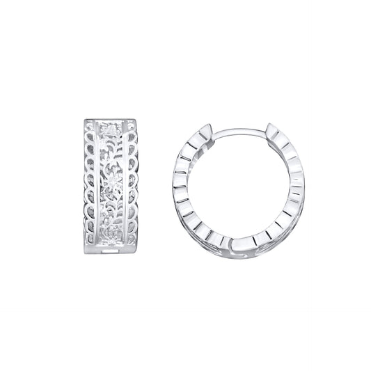 Laura Ashley Fashion Paisley Lace Hoop Earrings