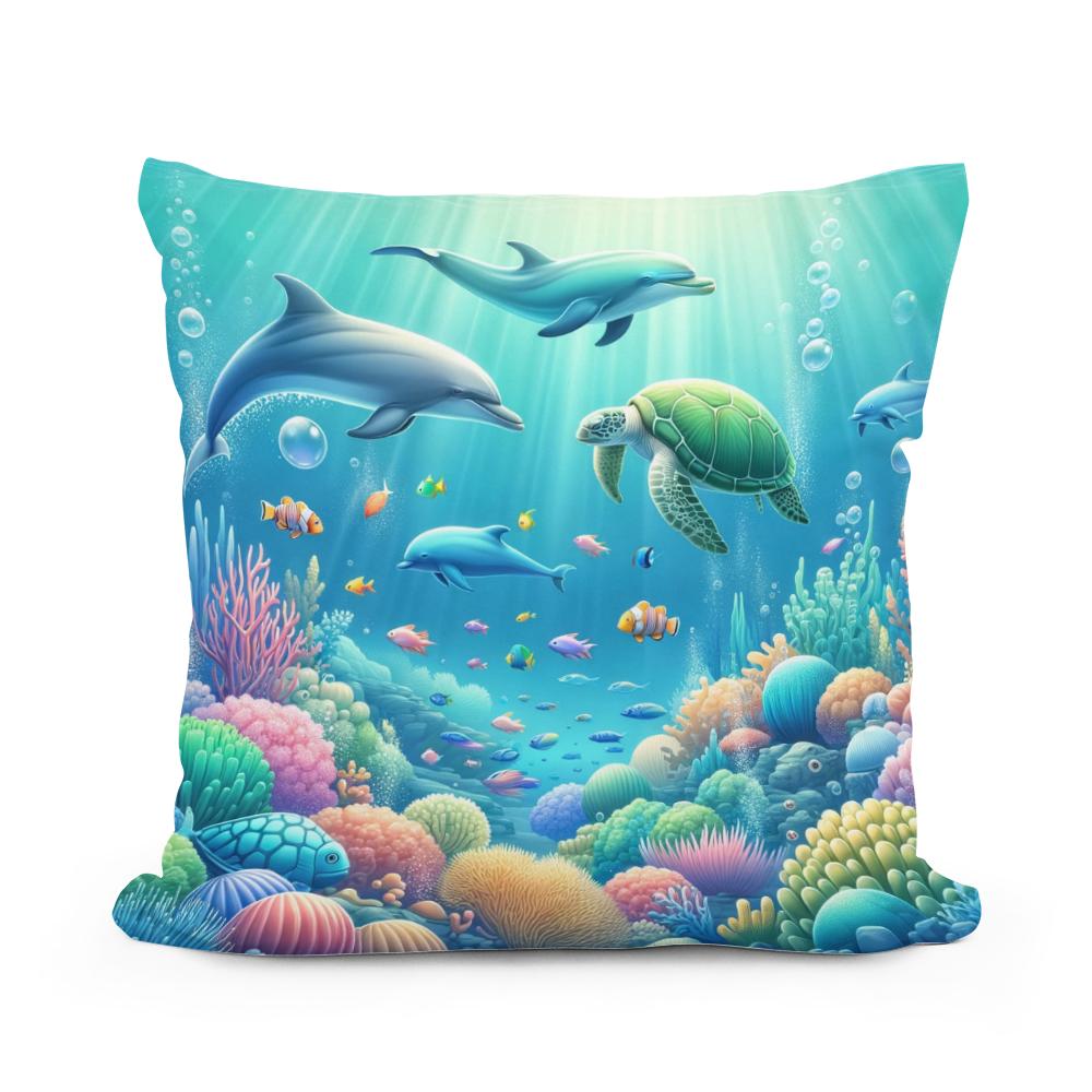 Underwater Wonderland Cotton Cushion