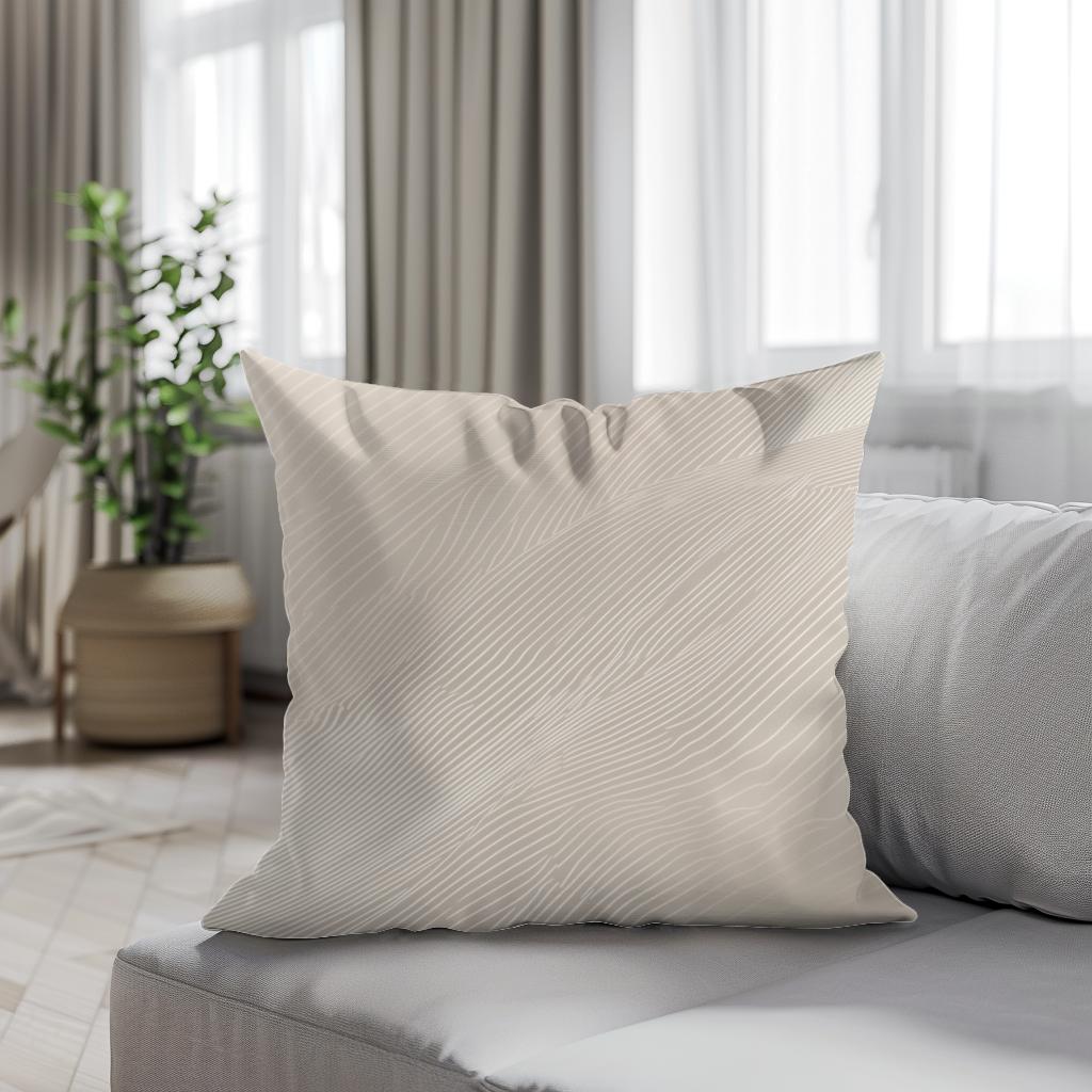 Light Taupe Micro Line Cotton Cushion
