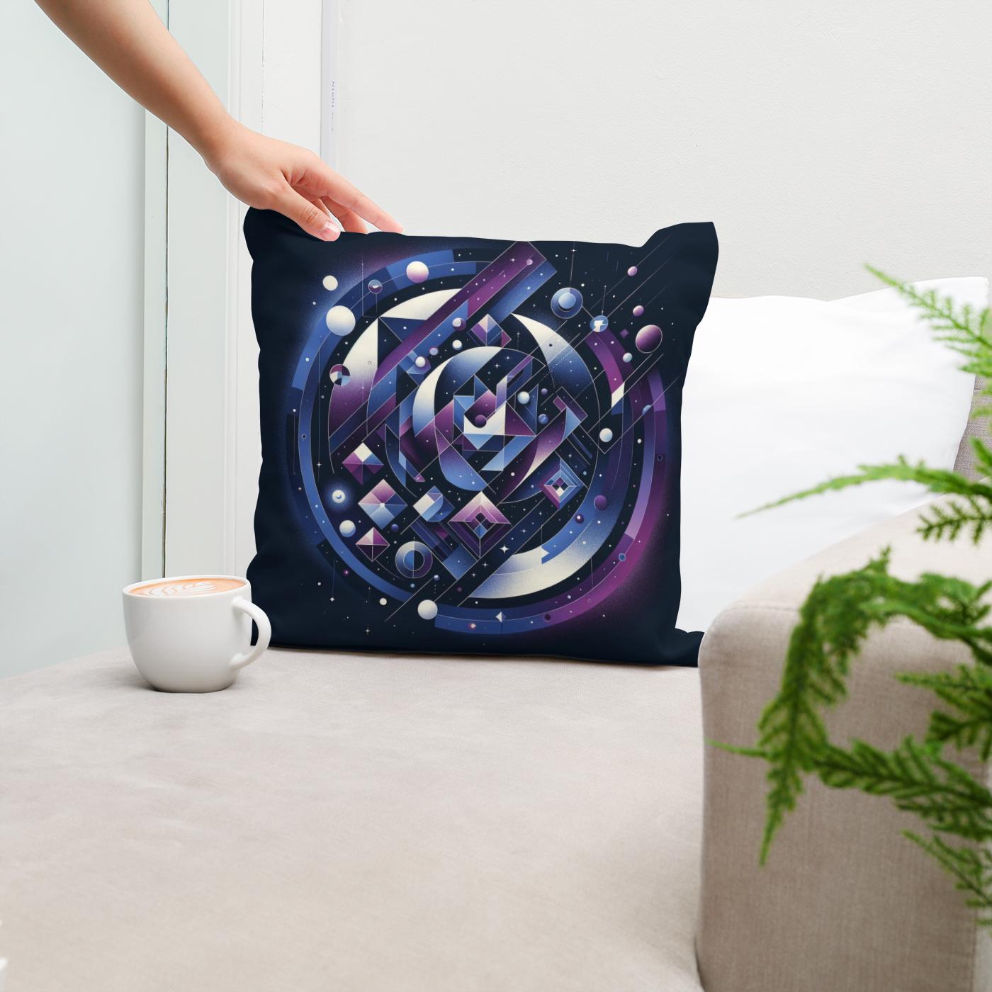 Cosmic Dance in Geometry Cotton Cushion
