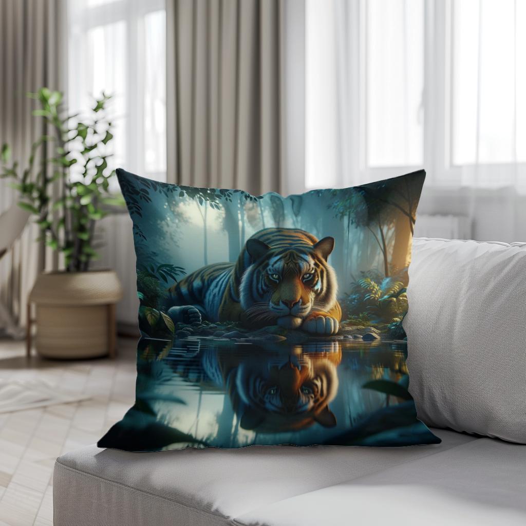 Twilight Tiger Cotton Cushion