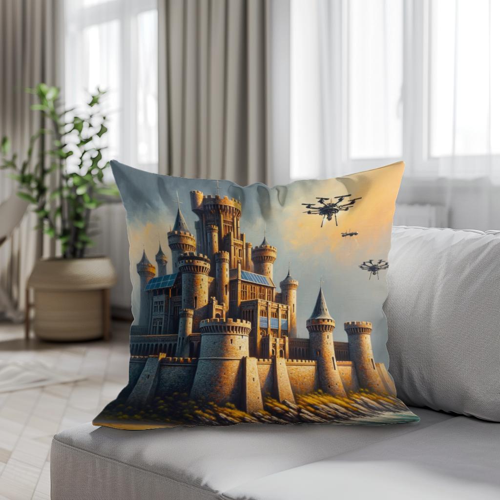 Tomorrow's Castle Sunrise Cotton Cushion