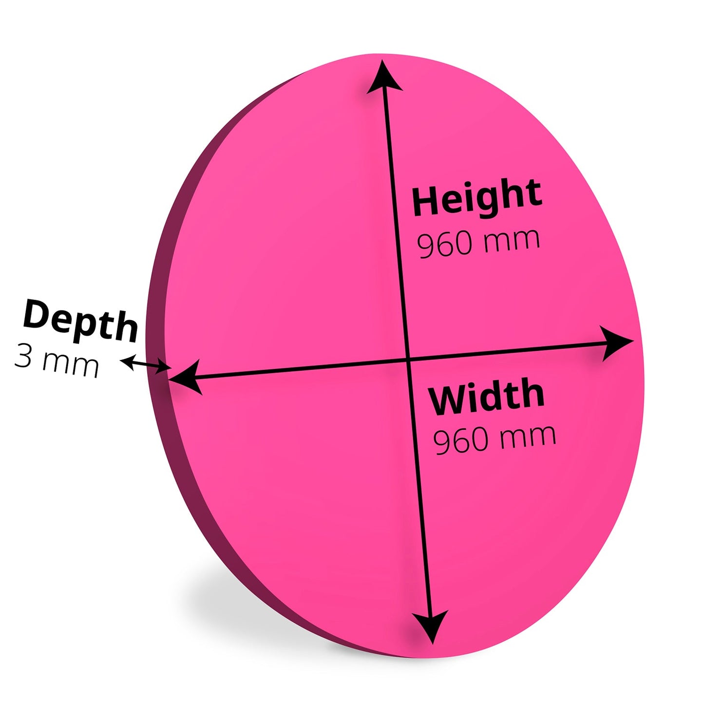 Bright Pink Circle Signs Personalise Choose Size and Material
