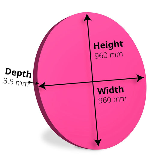 Bright Pink Circle Signs Personalise Choose Size and Material