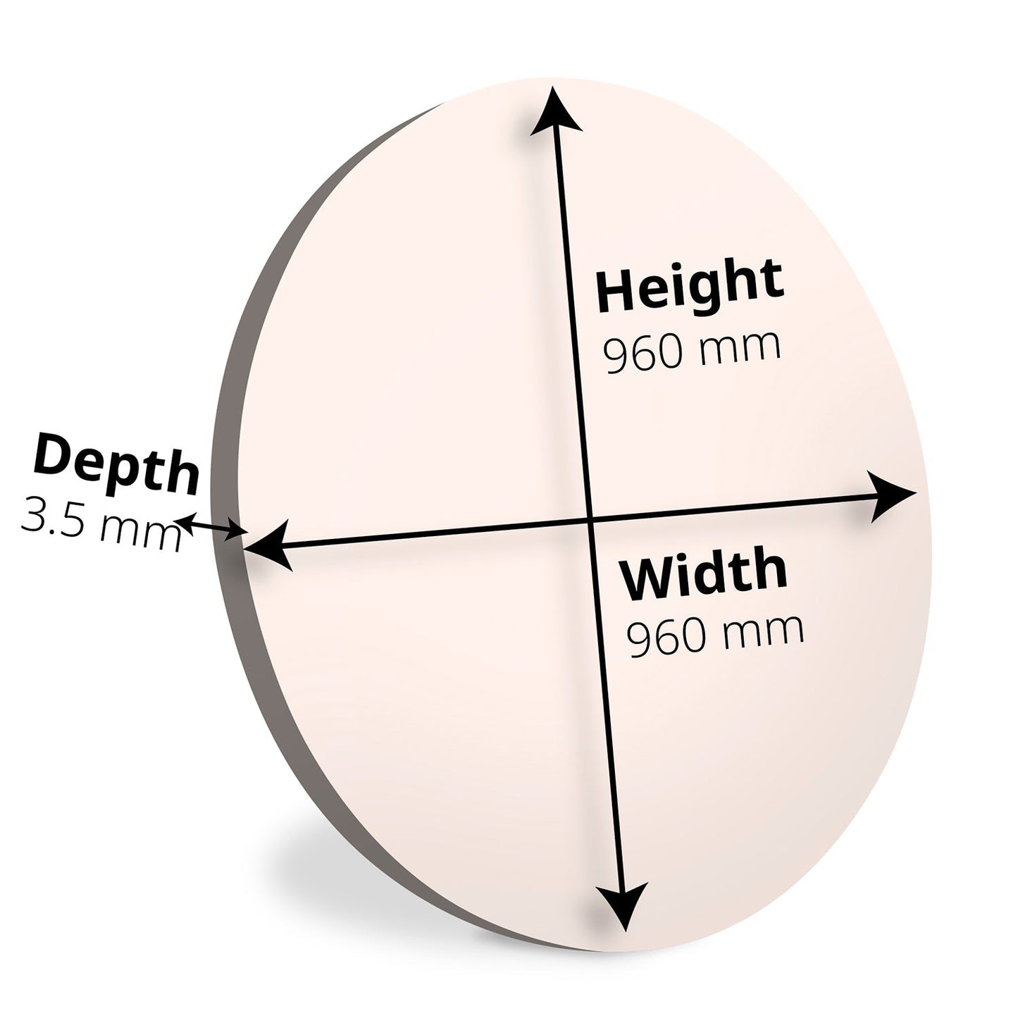 Warm White Circle Signs Personalise Choose Size and Material