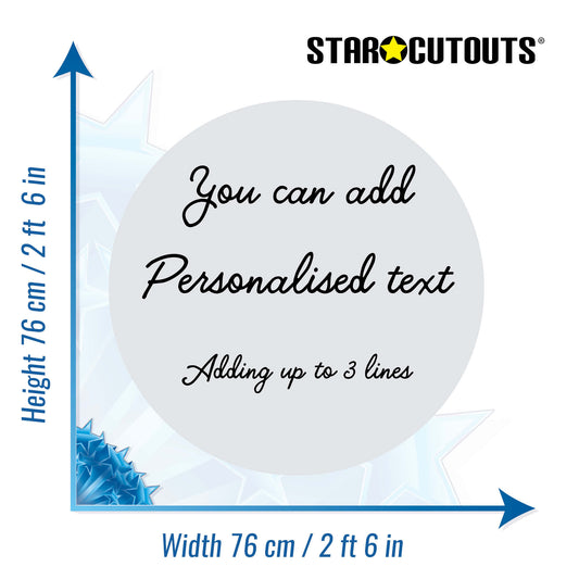 Silver Blue Circle Signs Personalise Choose Size and Material