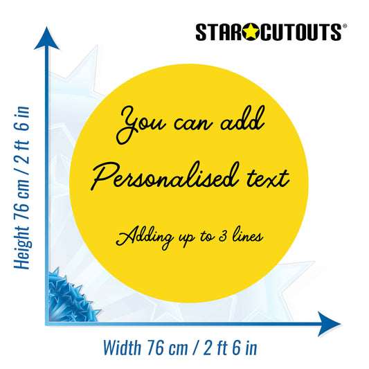 Yellow Amber Circle Signs Personalise Choose Size and Material