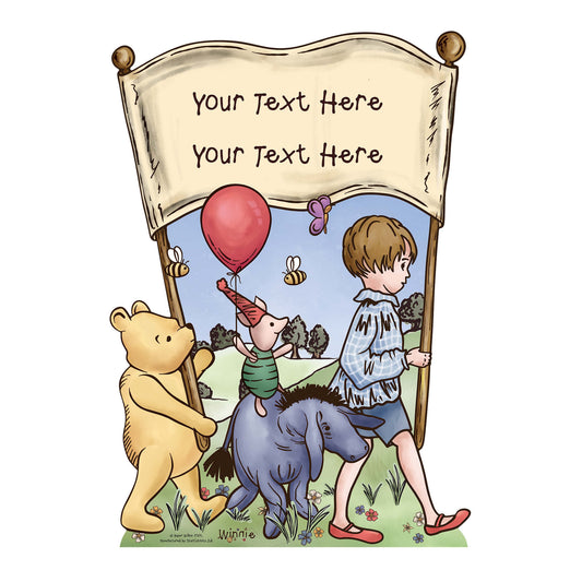 XQ023 Winnie Pooh Bear Celebration Banner - Personalise