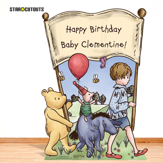 XQ023 Winnie Pooh Bear Celebration Banner - Personalise