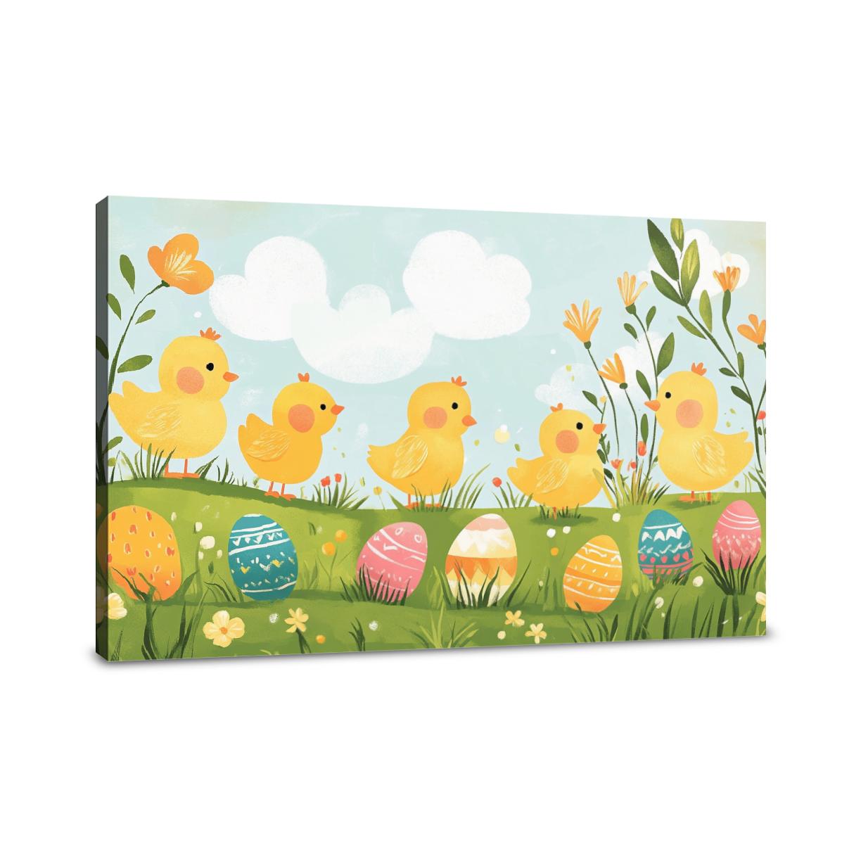 Chick Parade Meadow Canvas