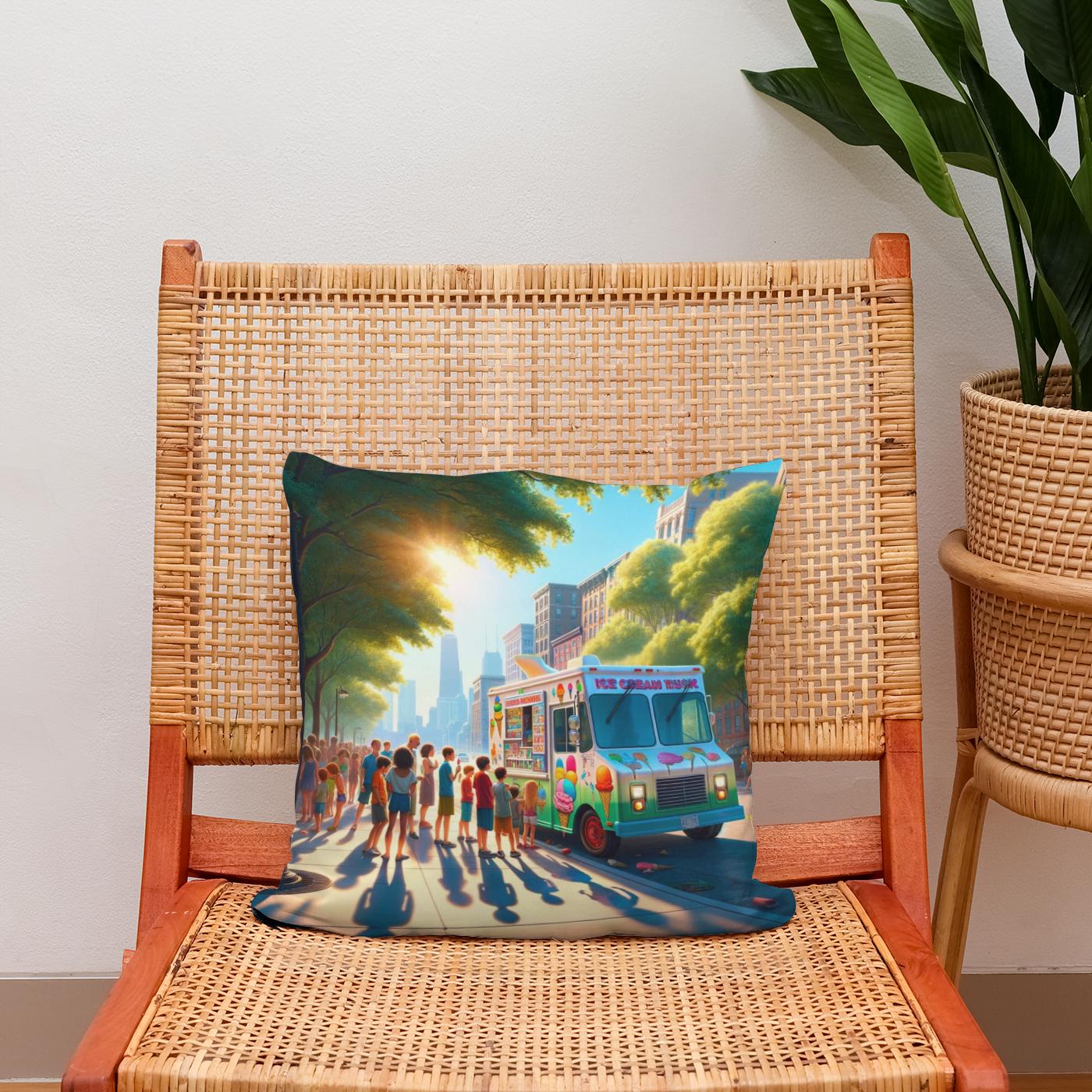 Ice Cream Summer Joy Cotton Cushion