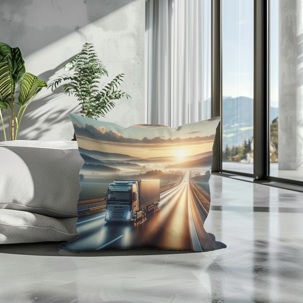 Dawn on the Autobahn Cotton Cushion