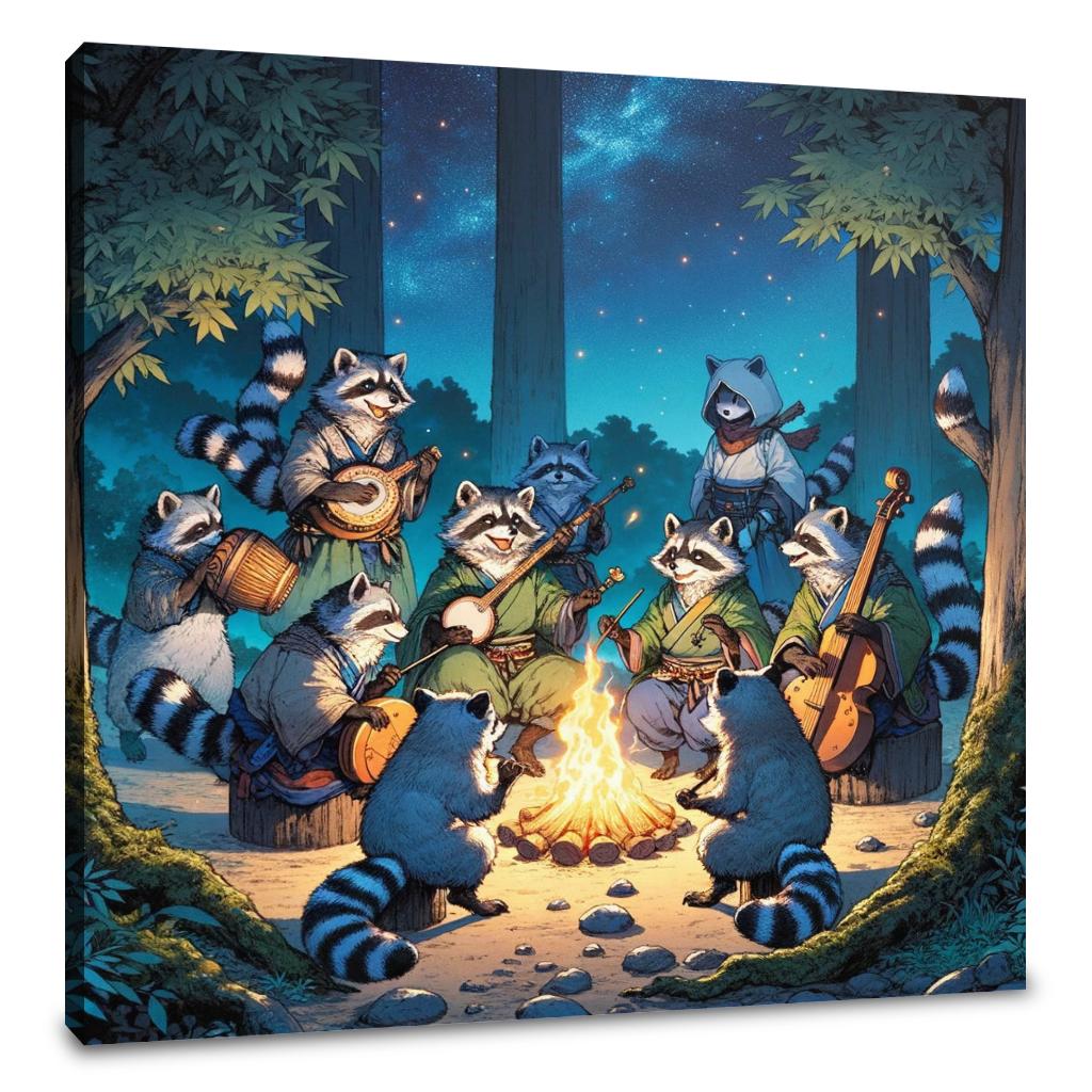 Enchanted Tanuki Festivity Canvas