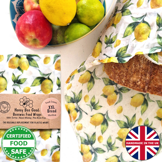 *Beeswax wraps XXL Bread Wrap | Lemons
