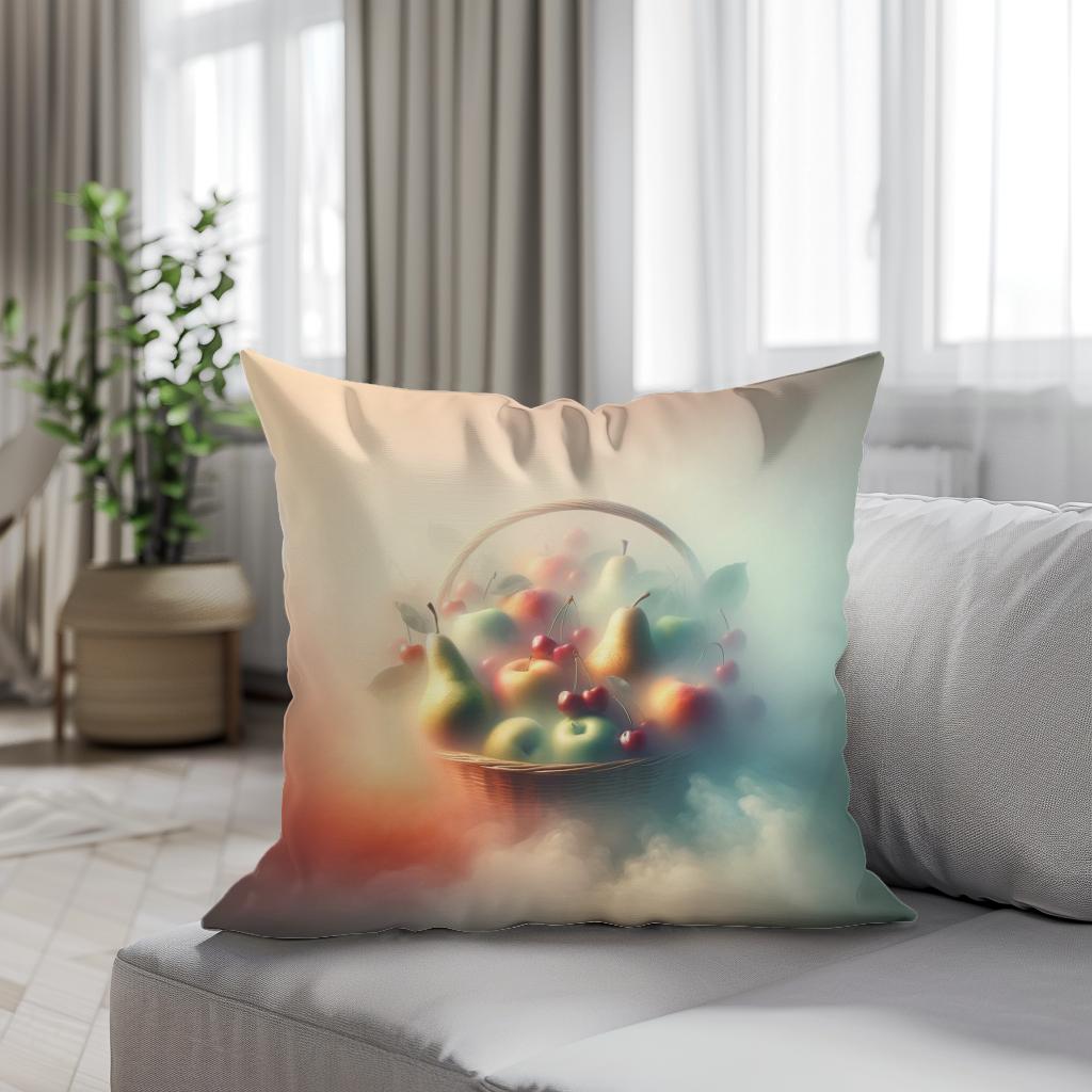 Fruits in the Mist Cotton Cushion