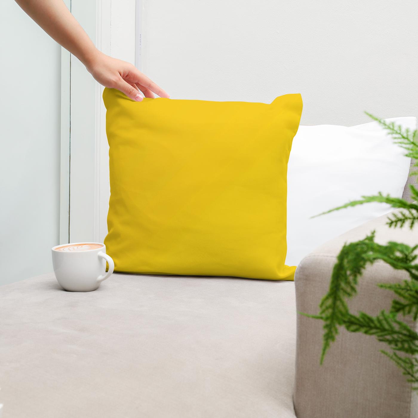 Pure Yellow Cotton Cushion