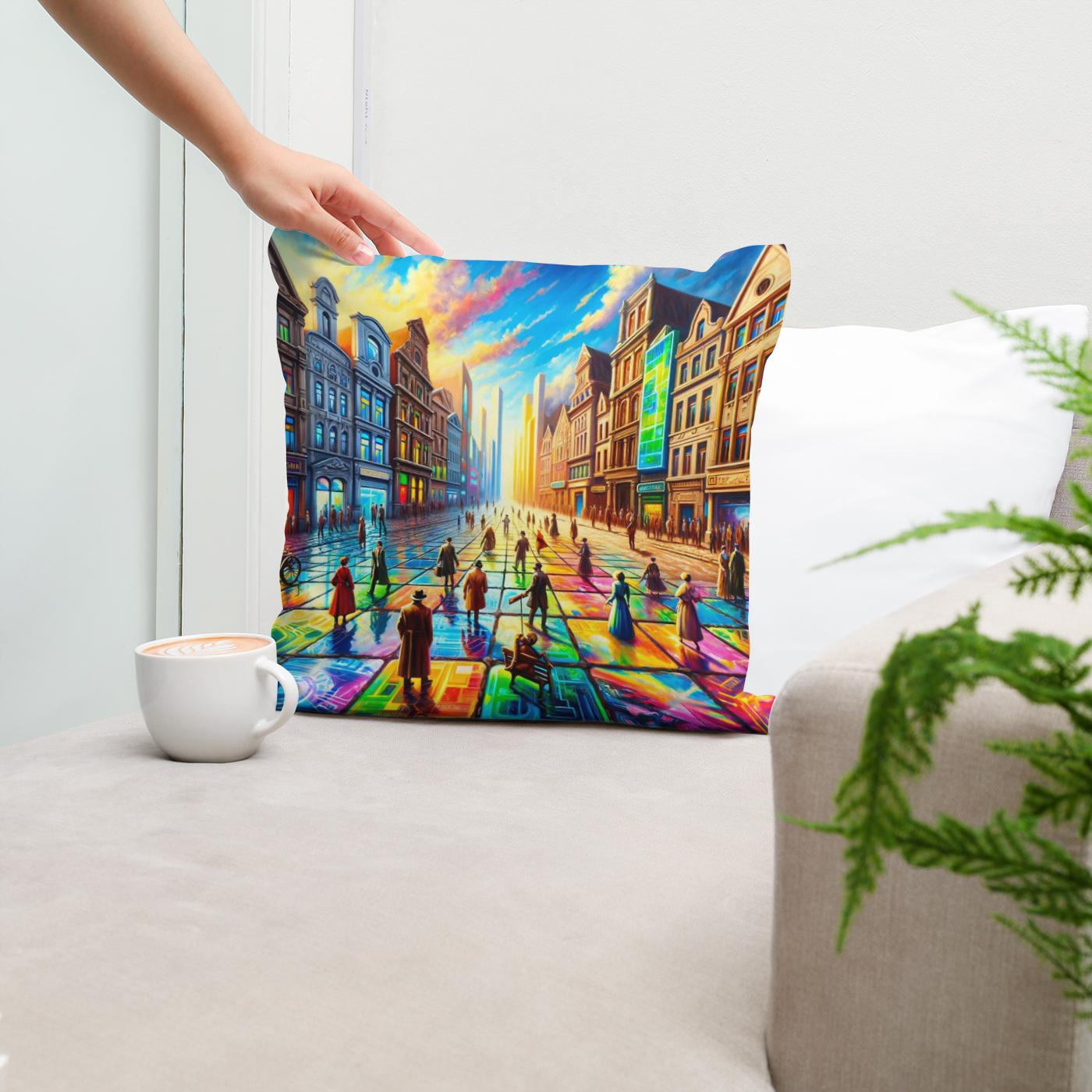 Timelines Converge Plaza Cotton Cushion