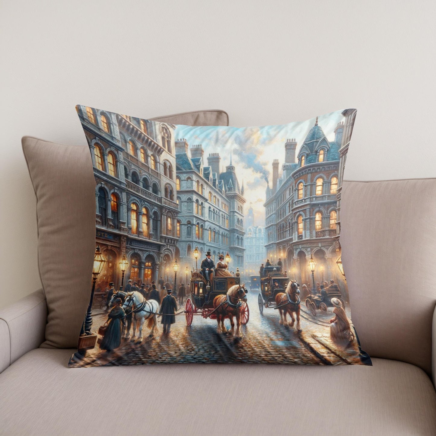 Victorian London Vista Cotton Cushion