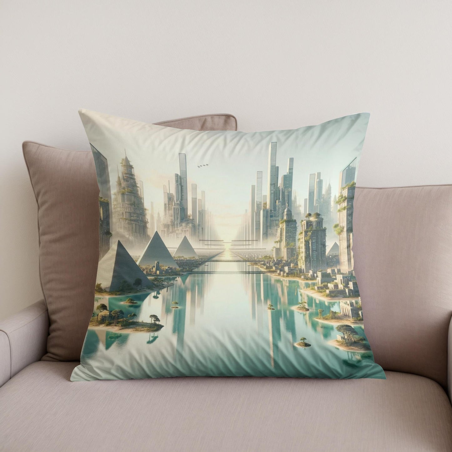 Timeless City Reflections Cotton Cushion