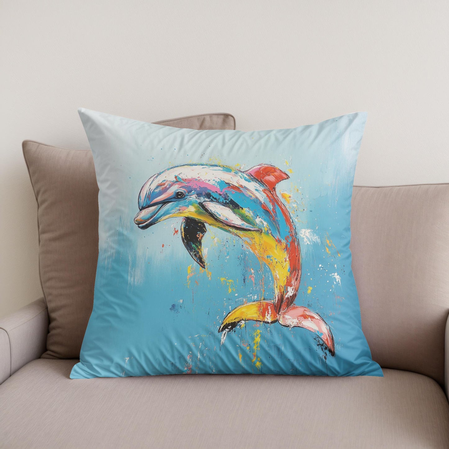 Dolphin's Dance Cotton Cushion