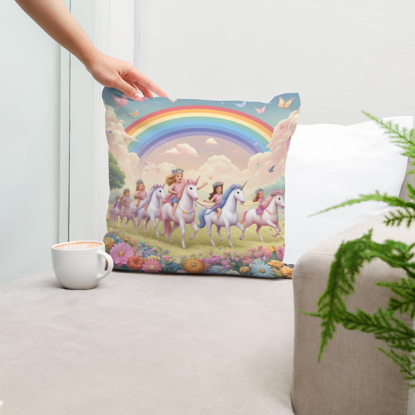 Unicorn Parade Cotton Cushion