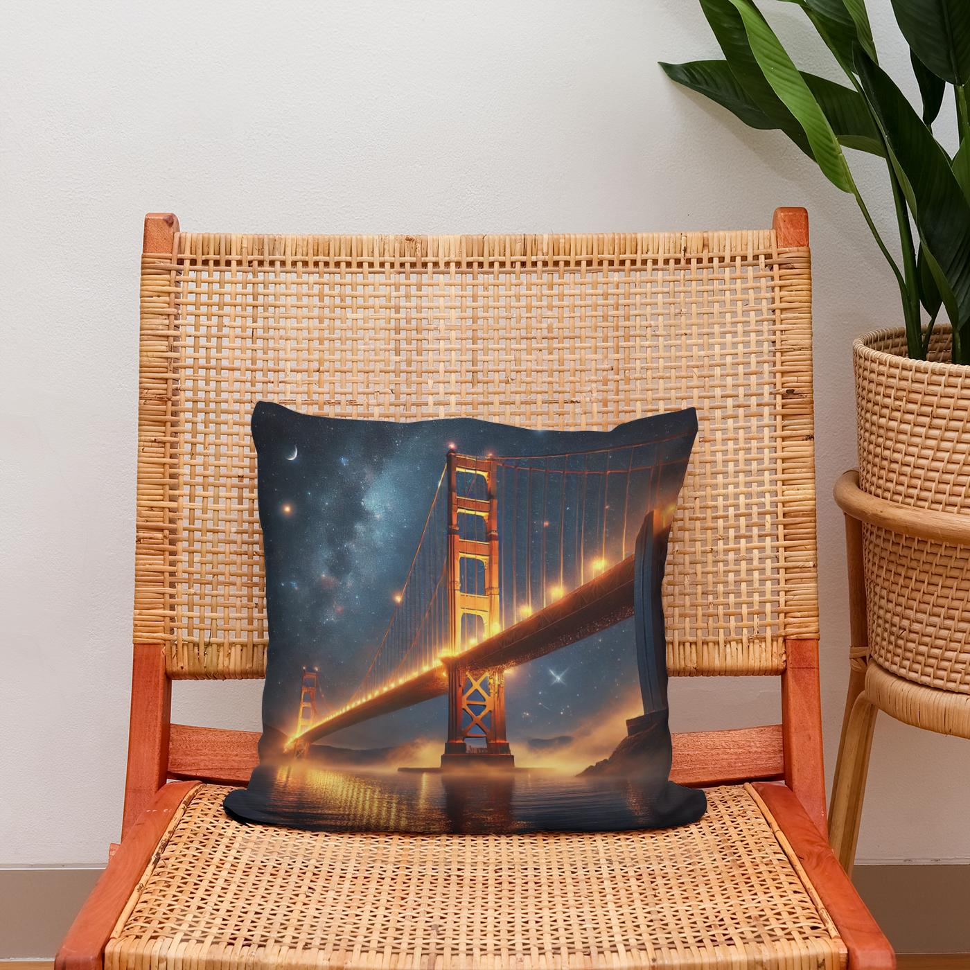 Golden Gate Starry Night Cotton Cushion