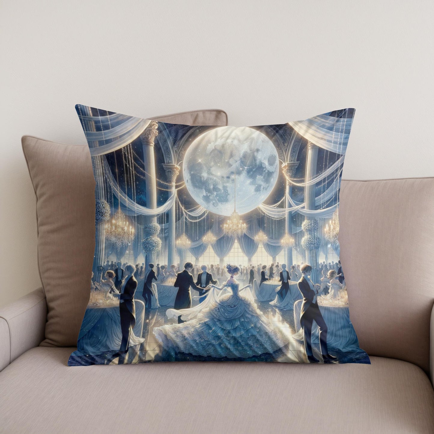 Moonlit Elegance Soiree Cotton Cushion