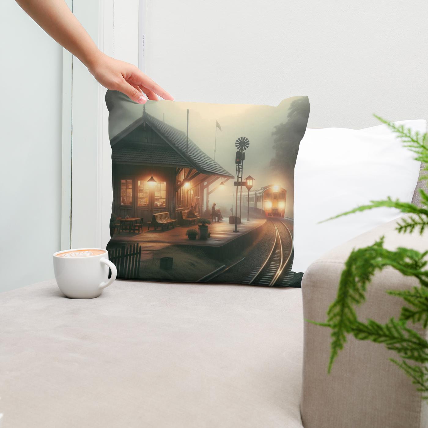 Dawn's Quiet Station Cotton Cushion