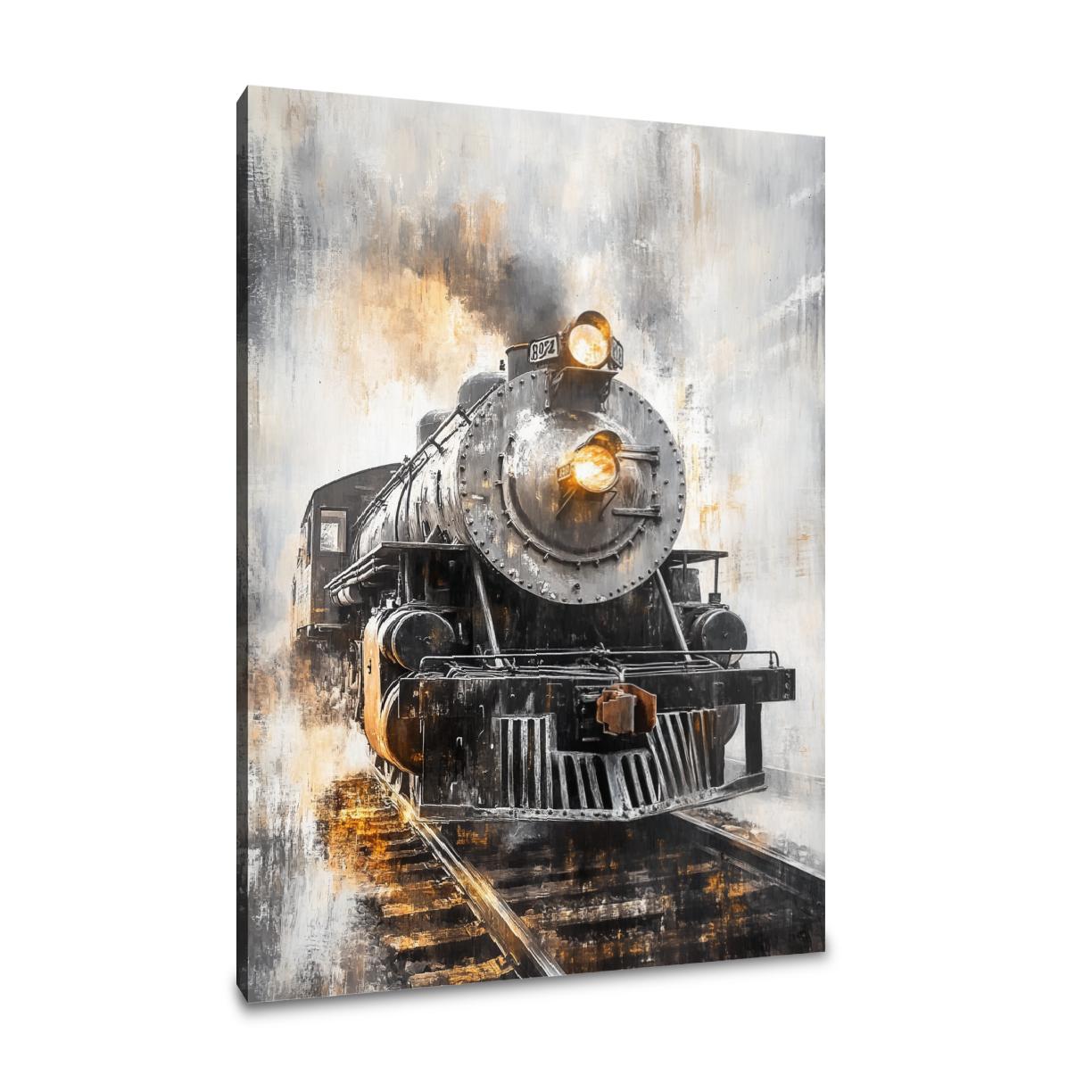 Golden Gleam Locomotive Canvas