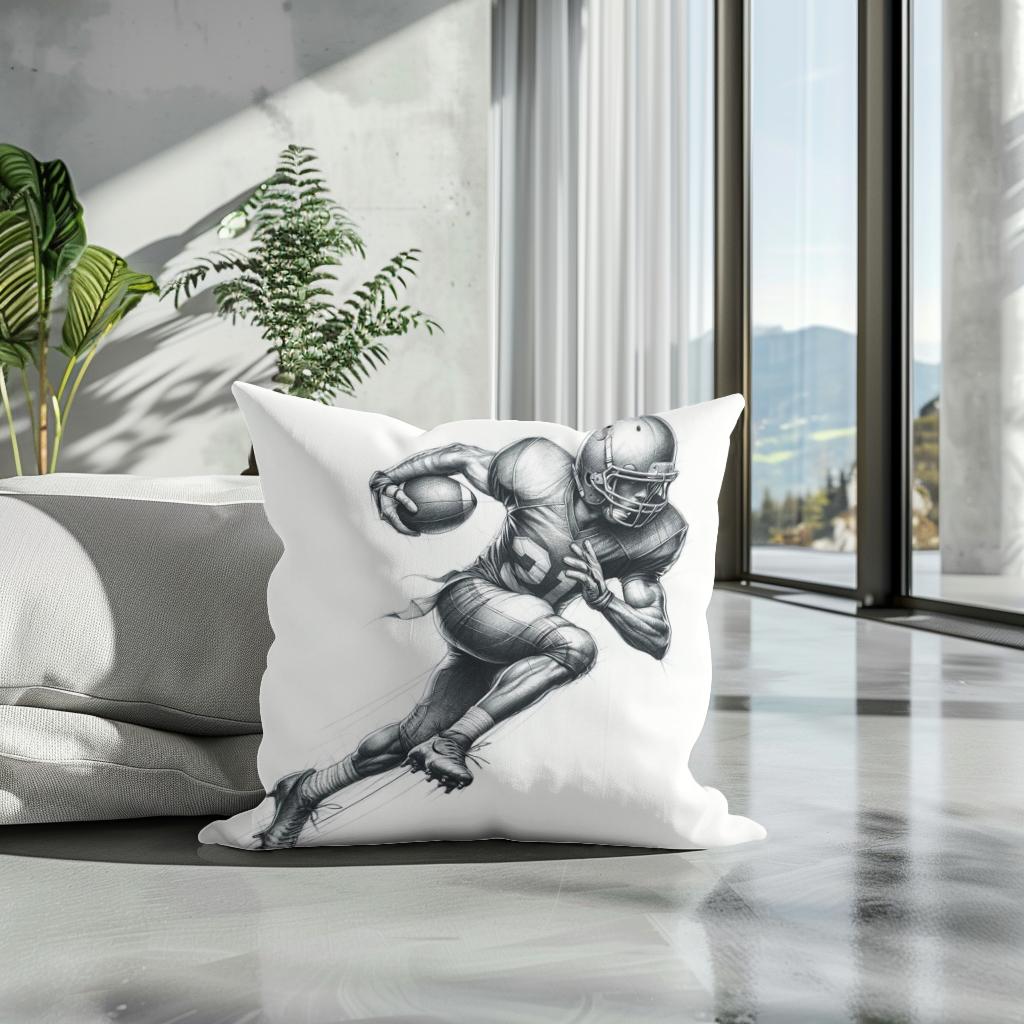 Agile Football Sketch Cotton Cushion