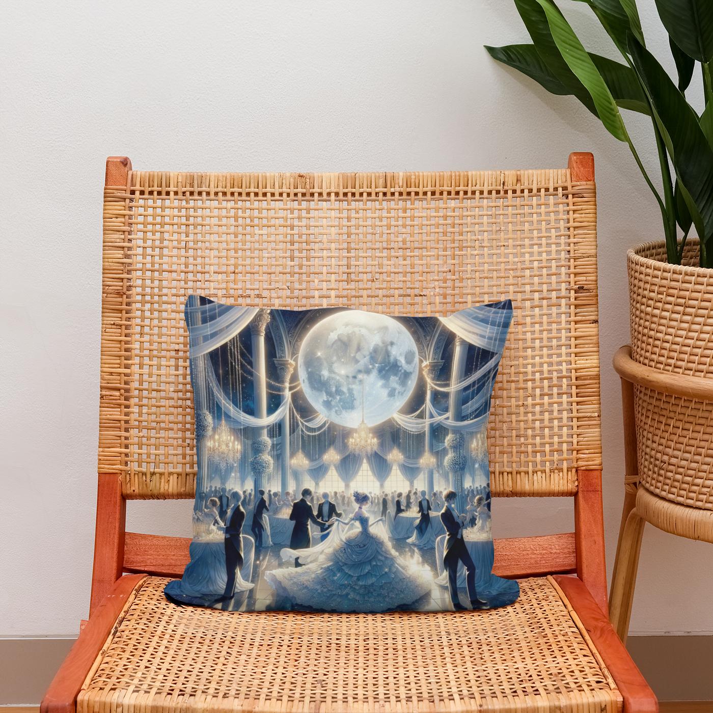 Moonlit Elegance Soiree Cotton Cushion