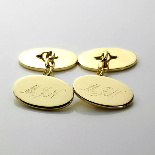 9ct Gold Classic Oval Cufflinks