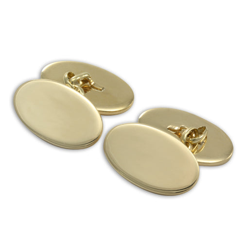 9ct Gold Classic Oval Cufflinks