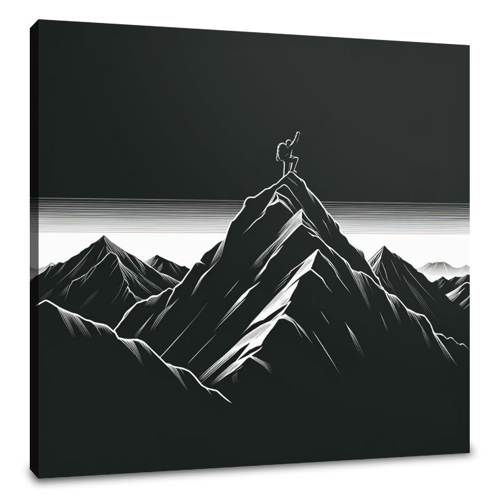 Mountaineering Adventure in Dark Tones Canvas