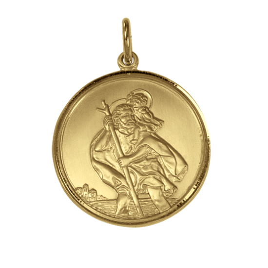 Gold St Christopher Pendant