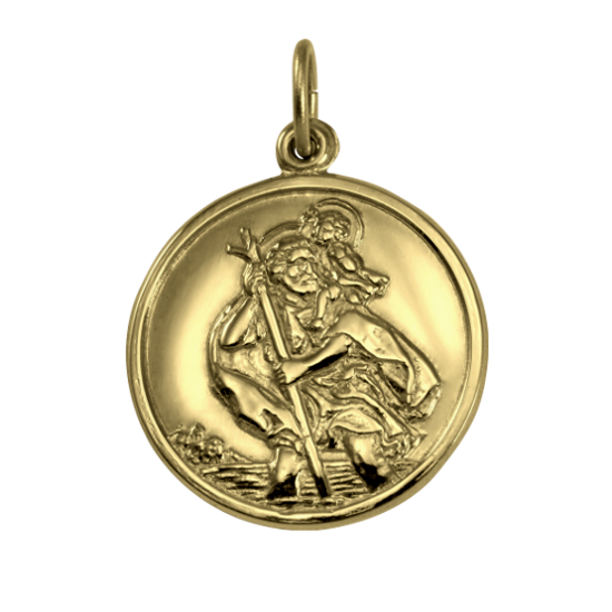Gold St Christopher Pendant