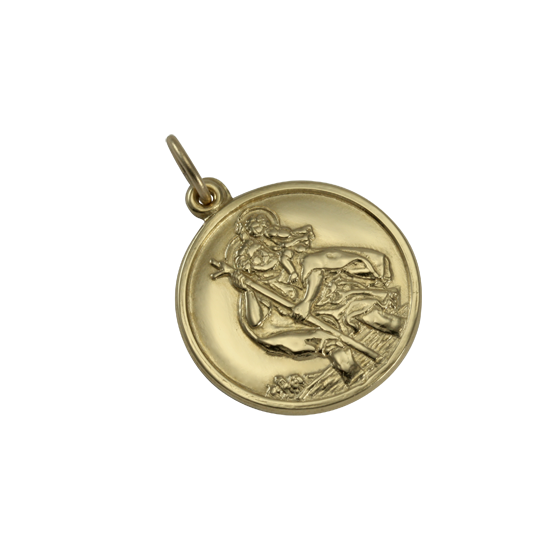 Gold St Christopher Pendant